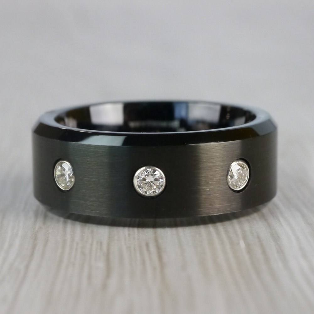 Diamond Men's Wedding Ring in Black Cobalt (8mm) | 03