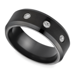 Diamond Men's Wedding Ring in Black Cobalt (8mm) | Thumbnail 01
