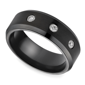 Diamond Men's Wedding Ring in Black Cobalt (8mm)