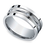 Diamond Men's Wedding Ring in Silver (9mm) | Thumbnail 01