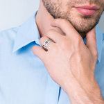Diamond Men's Wedding Ring in Silver (9mm) | Thumbnail 04