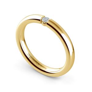 Domed Promise Ring with Round Diamond in Yellow Gold (2.75mm)