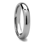 4mm Polished Mens Tungsten Wedding Band - Domed Design | Thumbnail 02