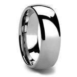 8mm Polished Mens Tungsten Wedding Band - Domed Design | Thumbnail 02