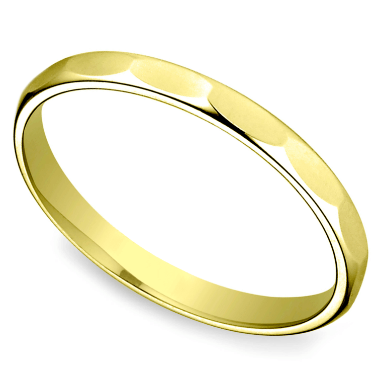 Faceted Women's Wedding Ring in Yellow Gold