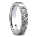 Flat Fingerprint Wedding Ring in Tungsten | Thumbnail 02
