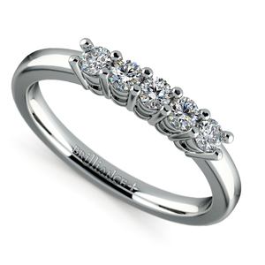 Five Diamond Wedding Ring in Platinum
