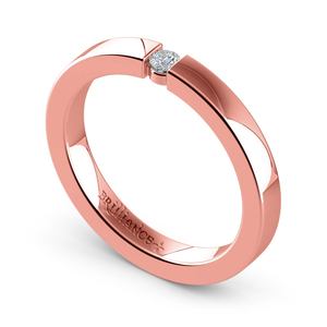 Flat Rose Gold Promise Ring with Round Diamond (2.75mm)