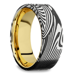 Damascus Steel Mens Ring With Acid Finish - The Player (8mm) | Thumbnail 02