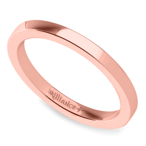 Flat Wedding Ring in Rose Gold (2mm)