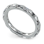 Floating Baguette Diamond Eternity Ring In Platinum | Thumbnail 01