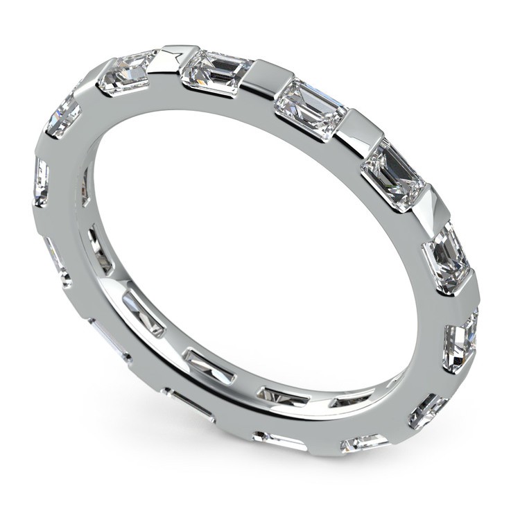 Floating Baguette Diamond Eternity Ring In Platinum | 01
