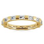 Floating Baguette Diamond Eternity Ring In Yellow Gold | Thumbnail 02