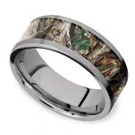 Forest View -  Sandblasted Titanium Mens Band with Camo Inlay (8mm) | Thumbnail 01