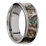 Forest View -  Sandblasted Titanium Mens Band with Camo Inlay (8mm) | Thumbnail 02