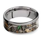 Forest View -  Sandblasted Titanium Mens Band with Camo Inlay (8mm) | Thumbnail 03