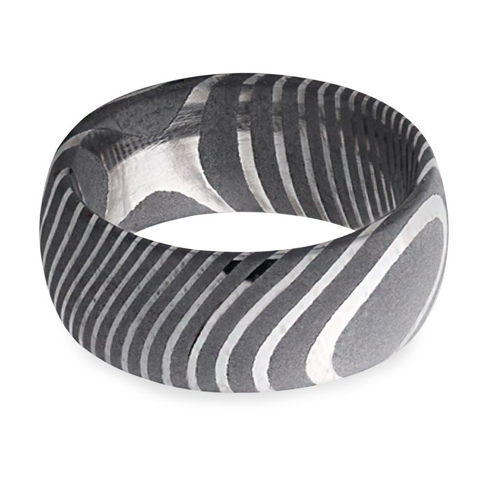 Forged - Damascus Steel Mens Band (8mm) | 03