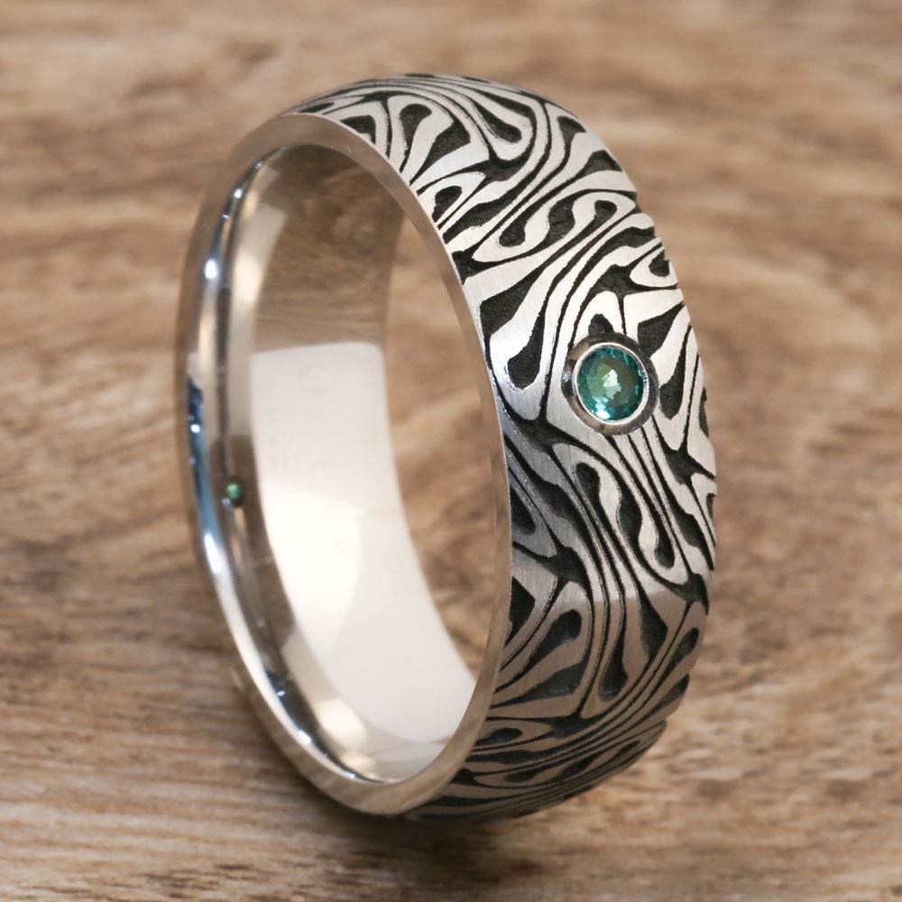 Cobalt And Emerald Mens Engagement Ring - Fortune Teller | 05