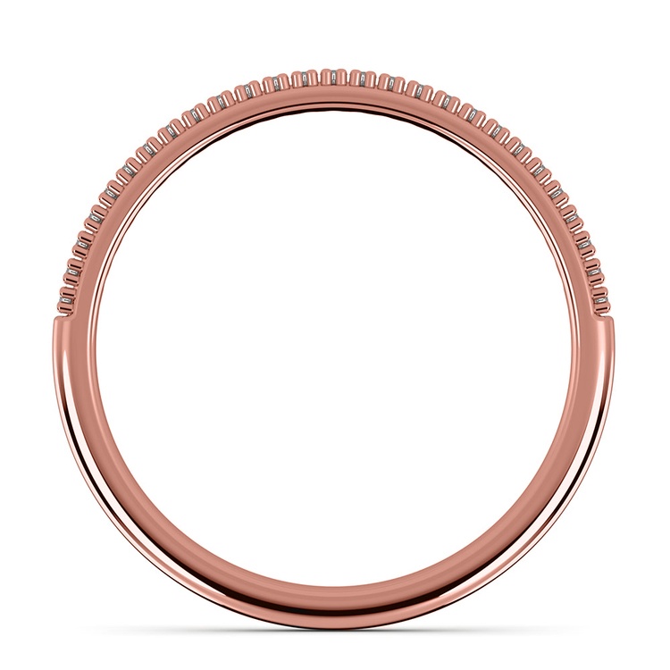 French Pave Diamond Wedding Ring in Rose Gold | 03