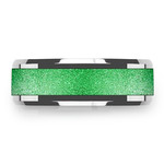 Mens Green Wedding Band - Tungsten Ring With Green Inlay (8mm) | Thumbnail 03