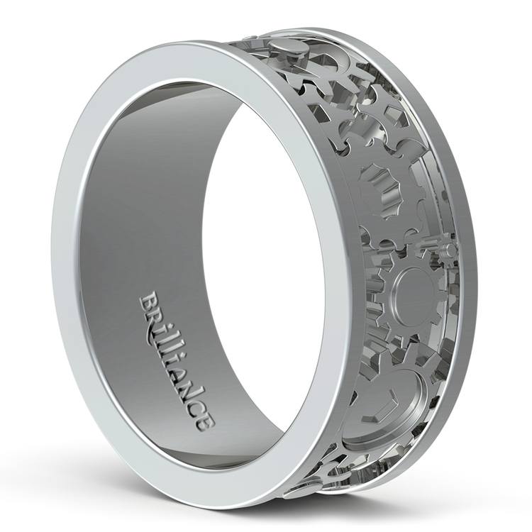  Gear  Channel Men s Wedding  Ring  In Platinum