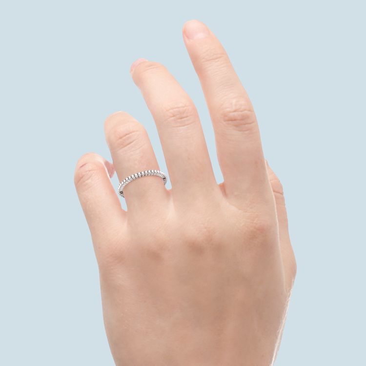 Gear Cut Wedding Ring in White Gold (2mm) | 03