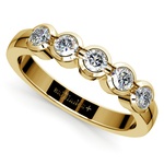 Half Bezel Diamond Wedding Ring in Yellow Gold | Thumbnail 01