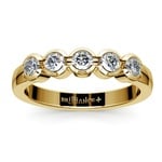 Half Bezel Diamond Wedding Ring in Yellow Gold | Thumbnail 02
