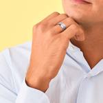 Hammered Beveled Men's Wedding Ring in Palladium | Thumbnail 04