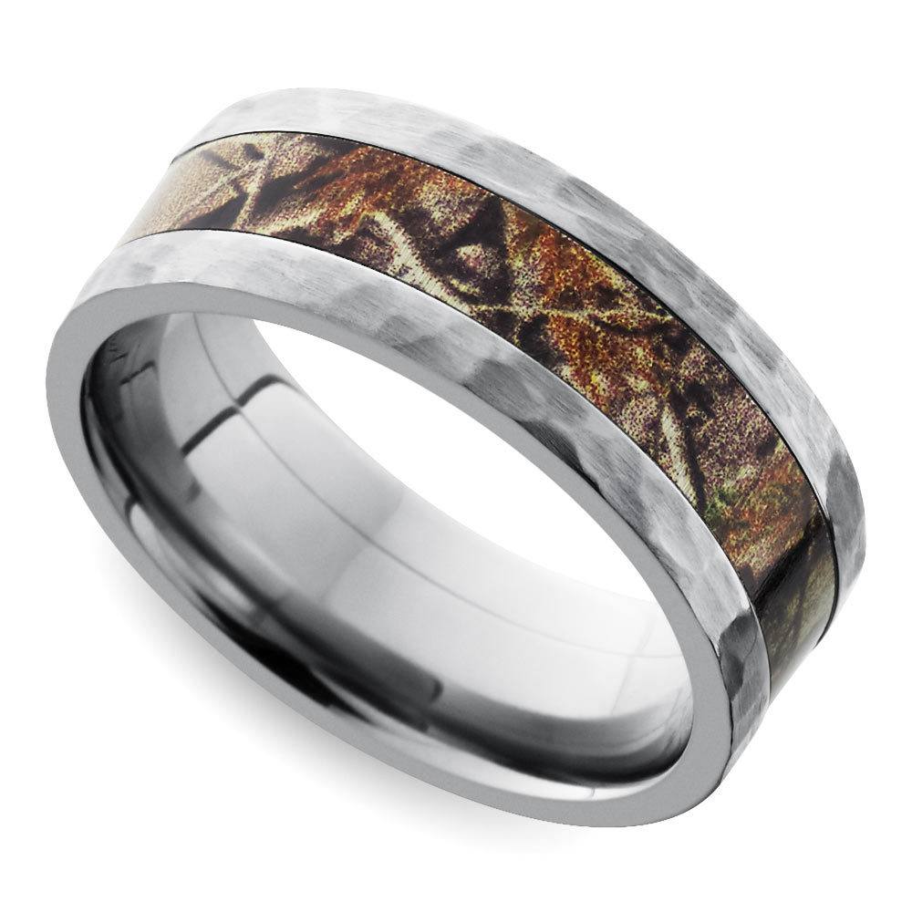 Hammered Camouflage Mens Titanium Wedding Ring - Realtree (6mm) | 01