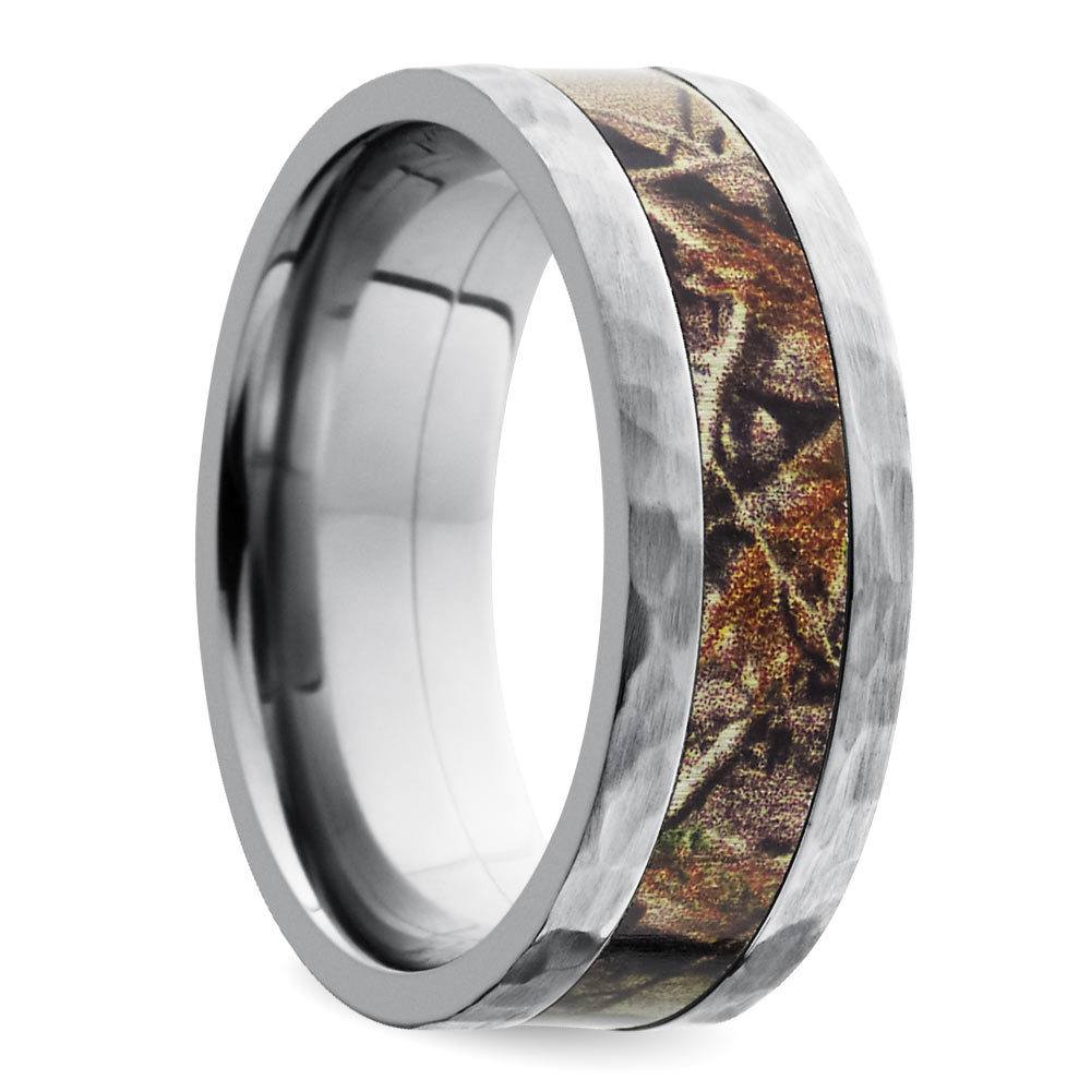 Hammered Camouflage Mens Titanium Wedding Ring - Realtree (6mm) | 02
