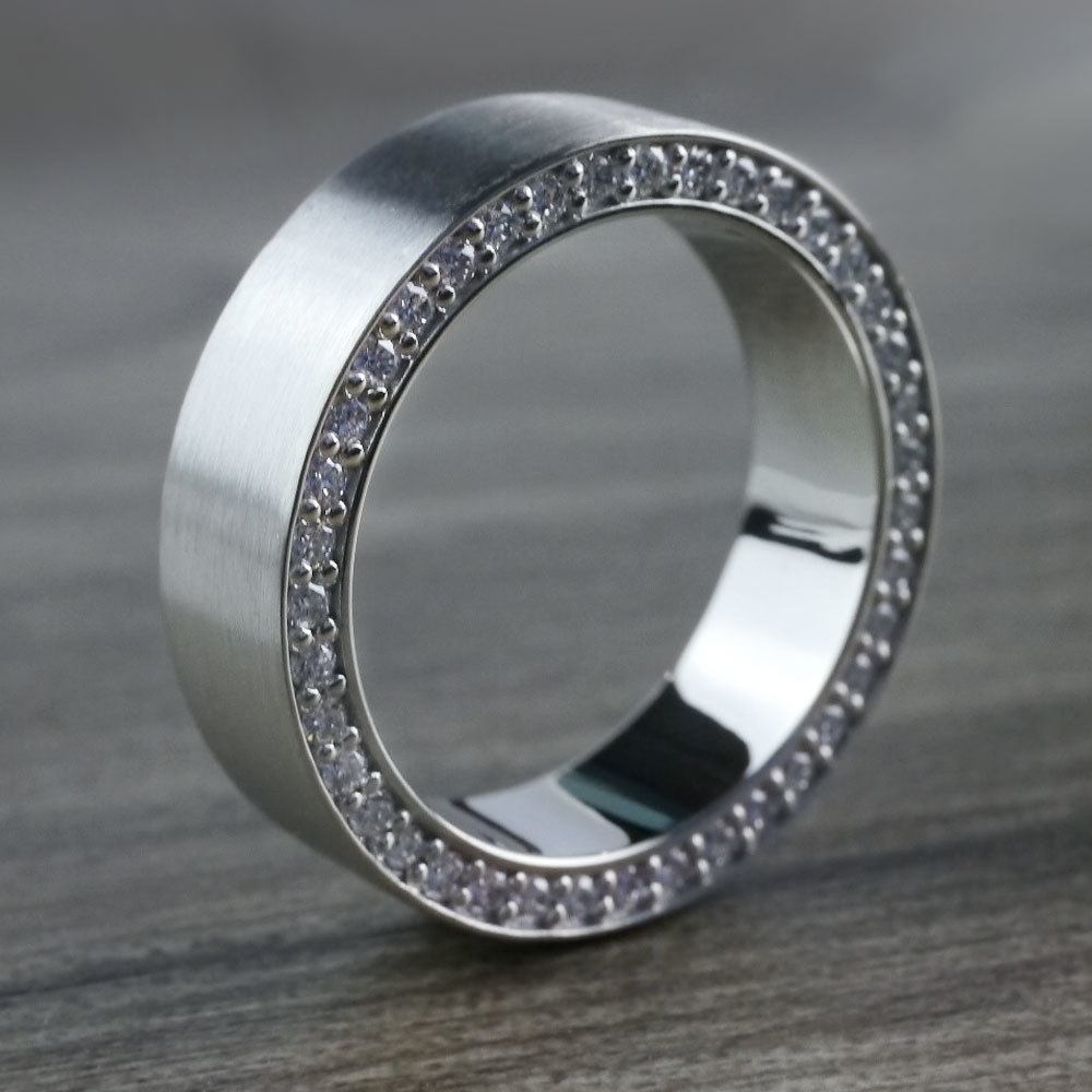 Hidden Diamond Men's Wedding Ring in Platinum (7mm) | 05