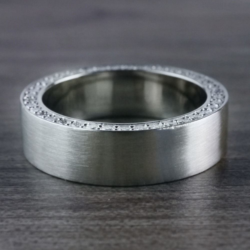 Hidden Diamond Men's Wedding Ring in Platinum (7mm) | 04