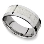 The Hunt - Cobalt Mens Wedding Ring With Antler Inlay | Thumbnail 01