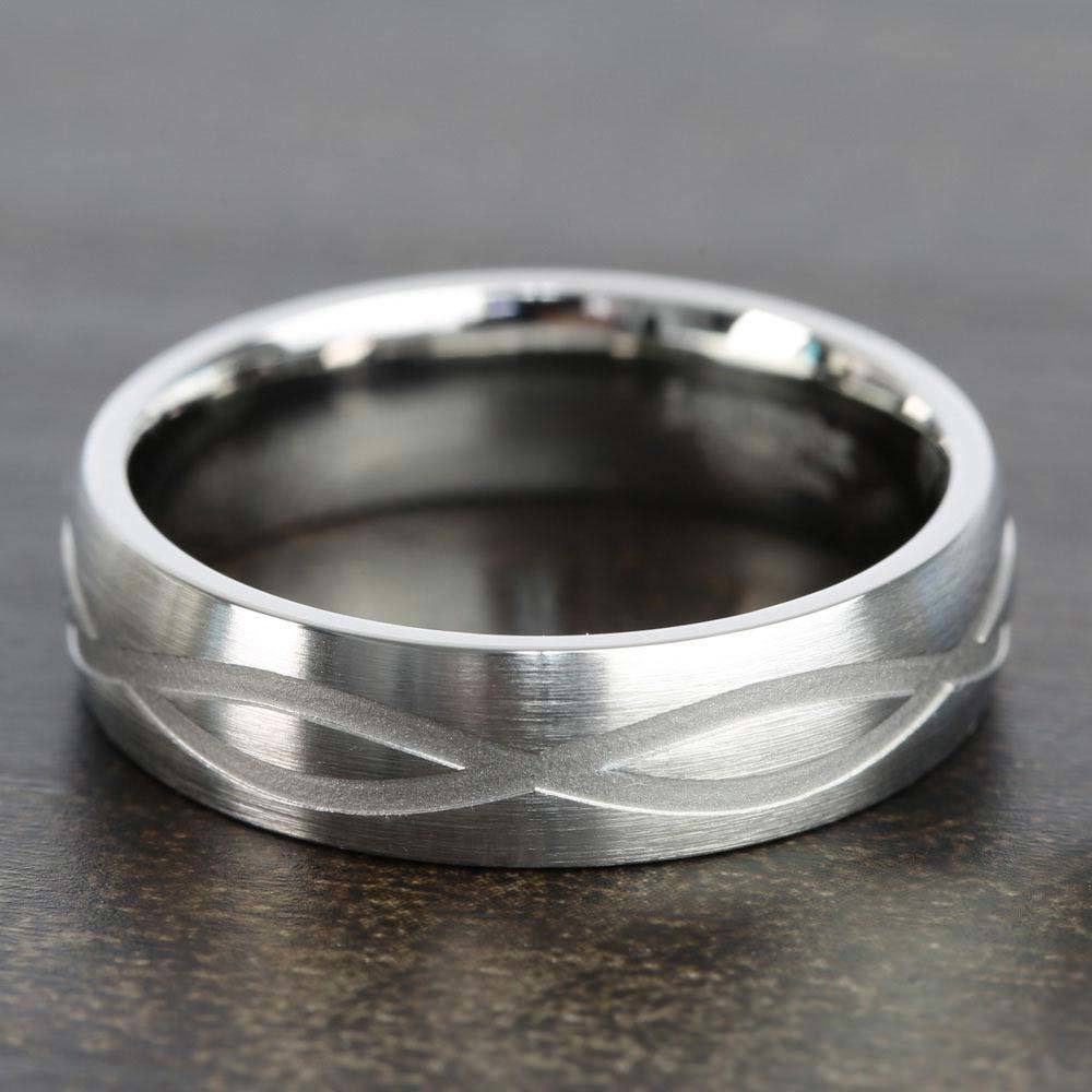 Infinity Pattern Men's Wedding Ring in Titanium (6mm) | 04