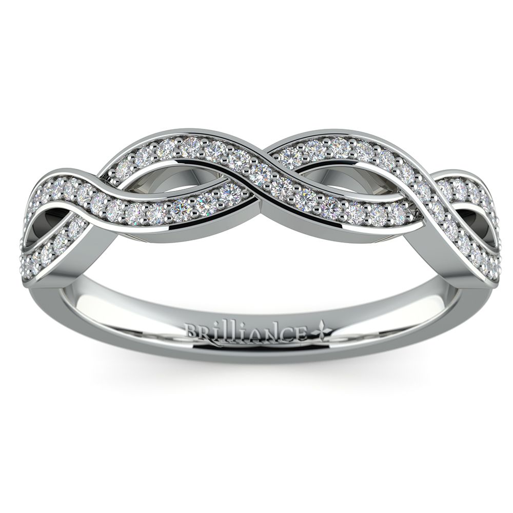 Infinity Twist Diamond Wedding Ring Platinum 2 