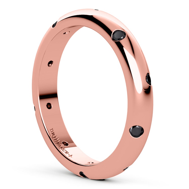 Inset Black Diamond Band in Rose Gold (3 mm) | 04