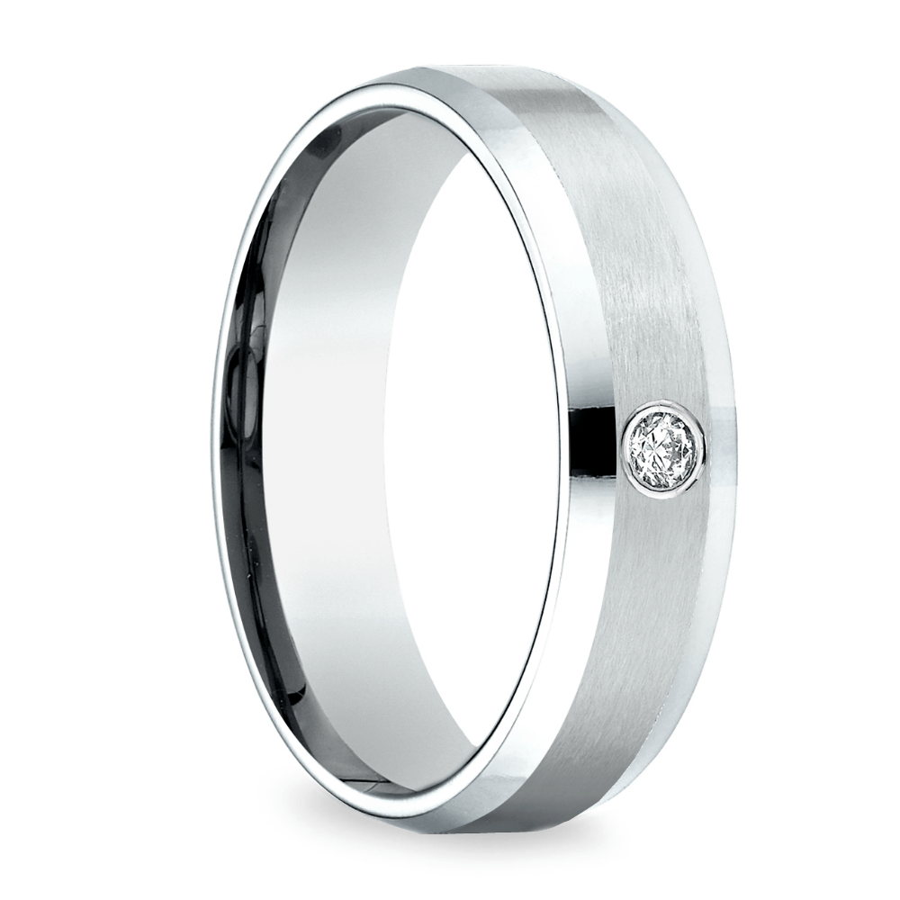Inset Beveled Men's Wedding Ring in Platinum (6mm) | 02