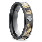 Mens Camo Wedding Ring With Diamond In Zirconium (5 mm) | Thumbnail 02