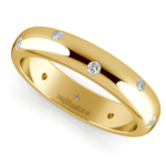 Mens Bezel Set Diamond Wedding Band In Yellow Gold (5mm) | Thumbnail 01
