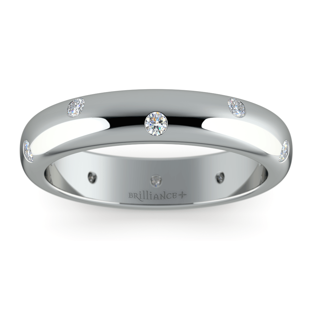 Inset Diamond Wedding Ring in Platinum (4mm) | 02