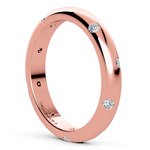 Inset Diamond Wedding Ring in Rose Gold (3mm) | Thumbnail 04