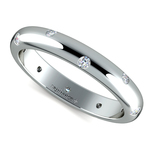 Inset Diamond Wedding Ring in White Gold (3mm) | Thumbnail 01
