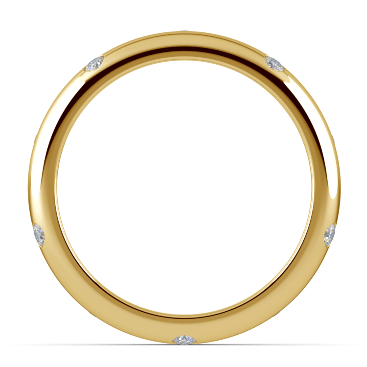 Inset Diamond Wedding Ring in Yellow Gold (4mm) | 03