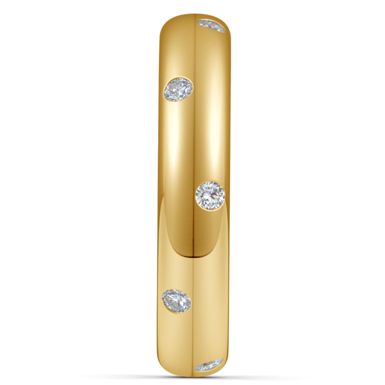 Inset Diamond Wedding Ring in Yellow Gold (4mm) | 04