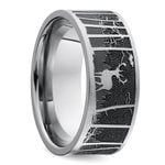 Laser Carved Mountain Themed Men's Wedding Ring in Titanium (8mm) | Thumbnail 02