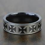 Maltese Cross Men's Wedding Ring in Zirconium (7mm) | Thumbnail 03