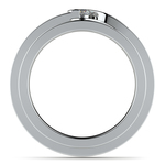Matching Bezel Heart Concave Diamond Wedding Ring Set in Platinum | Thumbnail 03