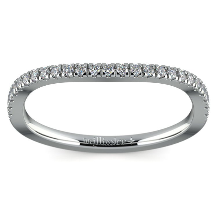 Matching Cross Split Low Diamond Wedding Ring in Platinum | 02