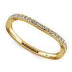 Matching Cross Split Low Diamond Wedding Ring in Yellow Gold | Thumbnail 01